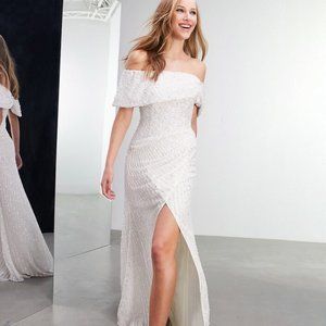 ASOS EDITION Cecilia bardot sequin embellished wedding dress